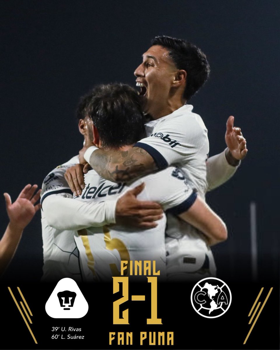 🐾🤩 EL CLÁSICO ES NUESTRO Pumas derrota al América en el Olímpico Universitario con goles de Ulises Rivas y de Leo Suárez. ¡CÓMO NO TE VOY A QUERER! 😎