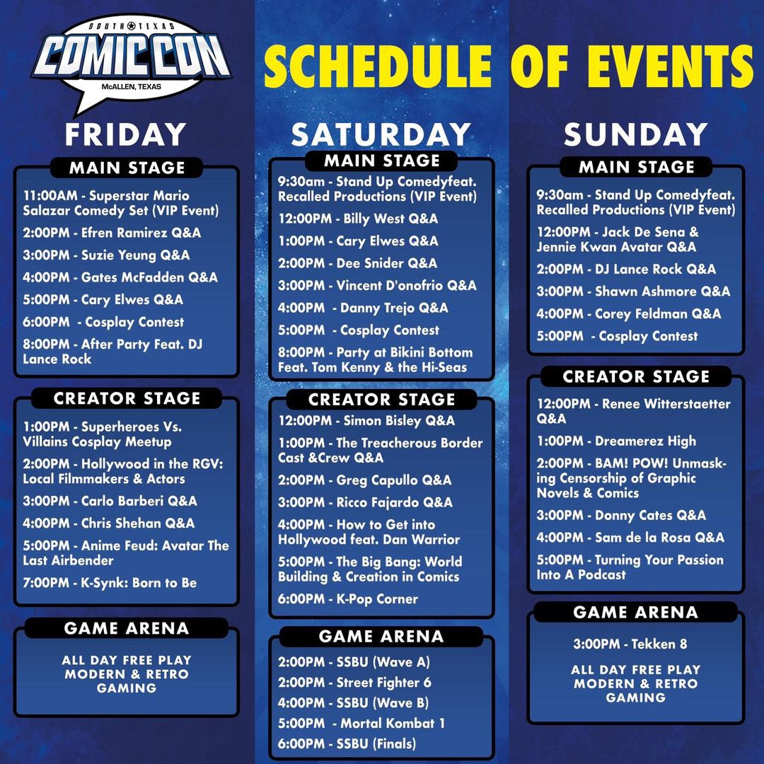 South Texas Comic Con schedule is out. Did you buy your tickets? 🎫 
#GatesMcFadden