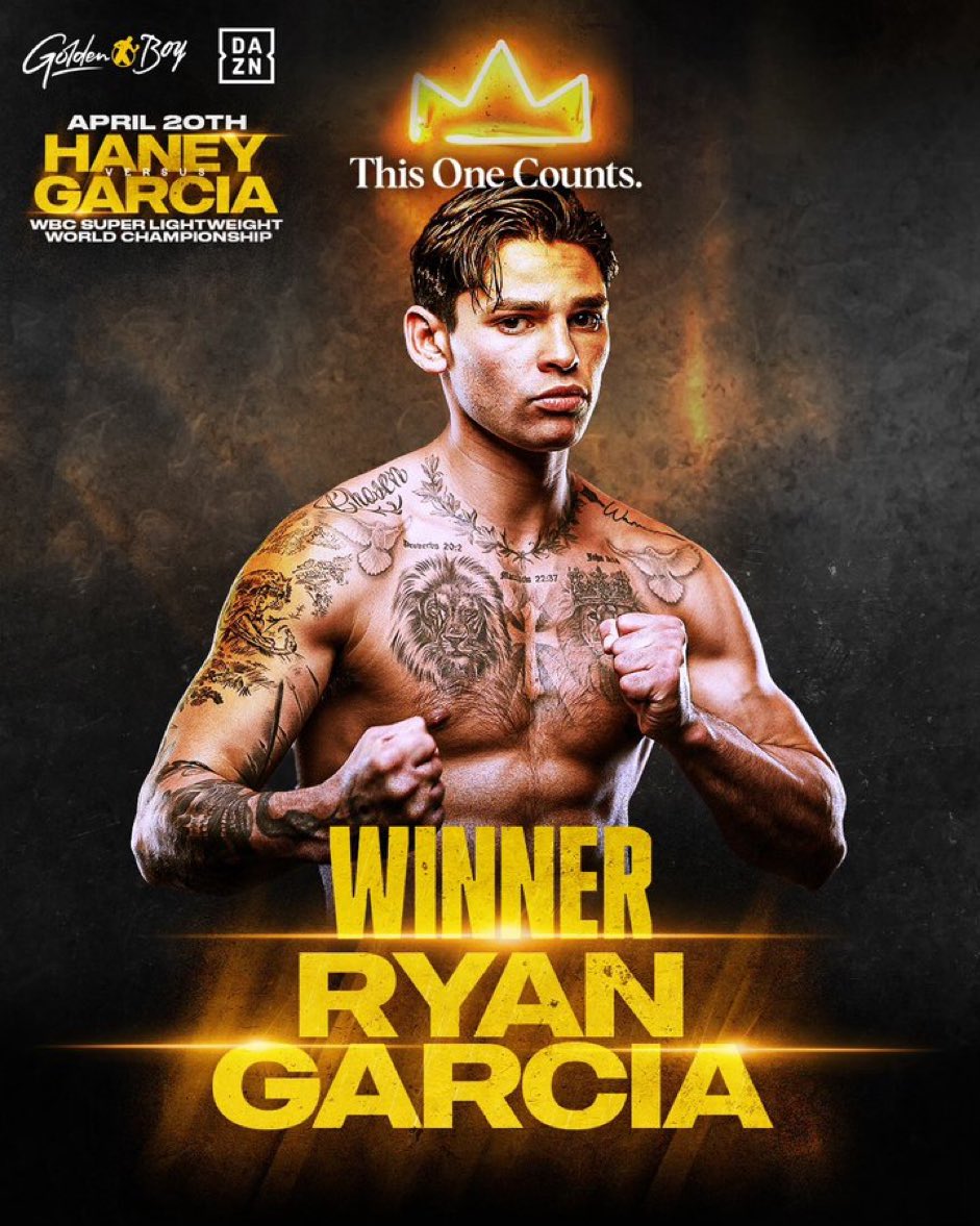 RYAN GARCIA BEATS DEVIN HANEY‼️‼️

Ryan Garcia gets the majority decision victory against Devin Haney in New York. What a crazy night and a great win for Garcia with some huge left hooks to get 3 knockdowns 

Do we see a rematch?🤔

#HaneyGarcia #GoldenBoyPromotions #DAZNBoxing