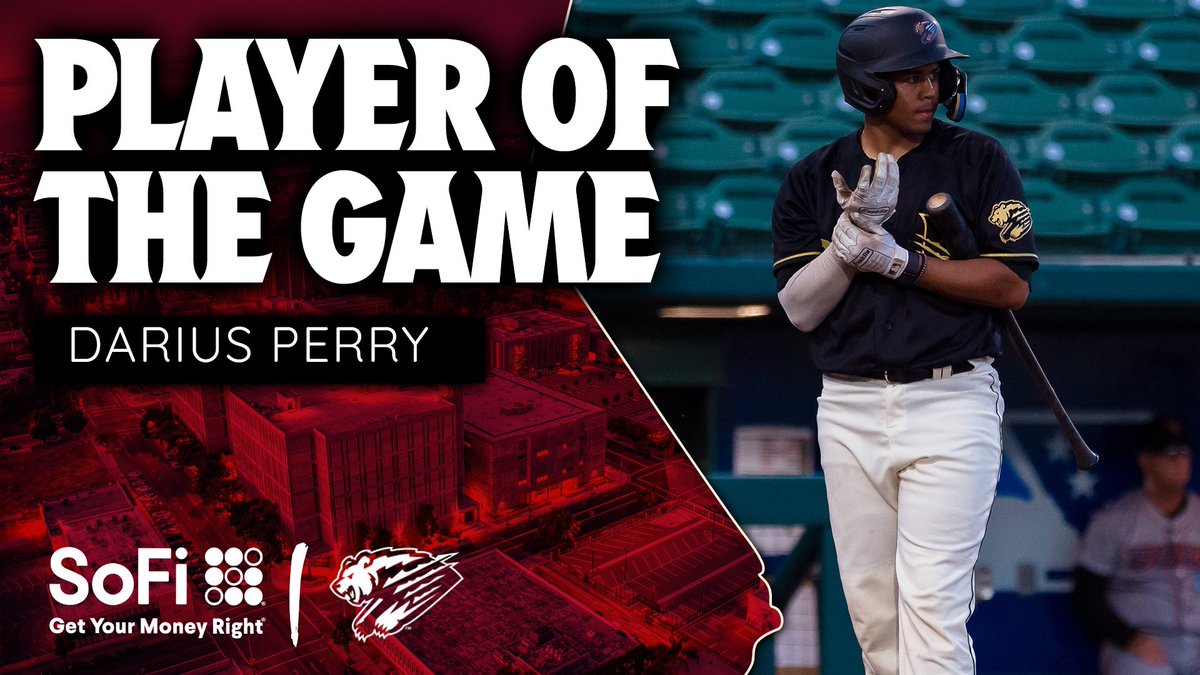 Congratulations, tonight’s @SoFi Player of the Game, @darius_perry09! A 3-run homer in a 5-run 4th helps the cause! SoFi. Get Your Money Right.