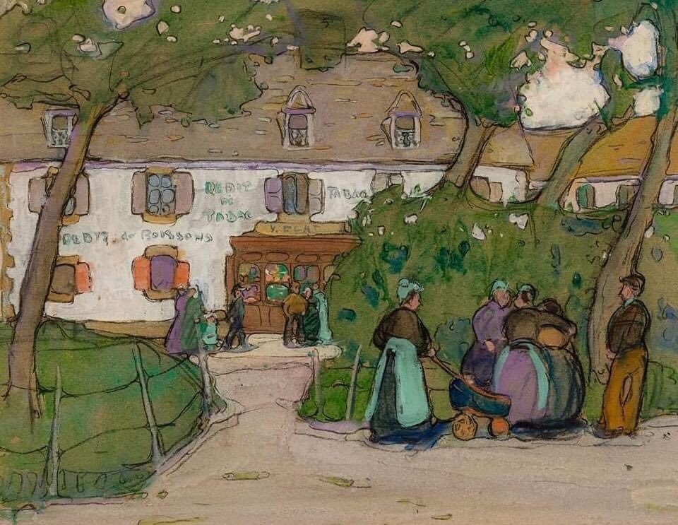 'Village gossips, Brittany' by Jane Peterson. @albertopetro2 @ZanelliNadia @BaroneZaza70 @karmendida @ampomata @neblaruz @BrindusaB1 @DavLucia @LunaLeso @augustin_gut @smarucci461 @AlessandraCicc6 @valerioLivia @yianniseinstein @svetlana_soroka @DEOLINDAMA93701 @oppedisanopeppe