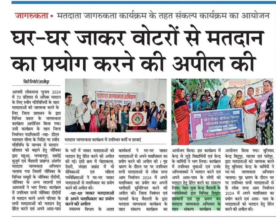 Press clippings Voter awareness campaign dated 20-04-2024.