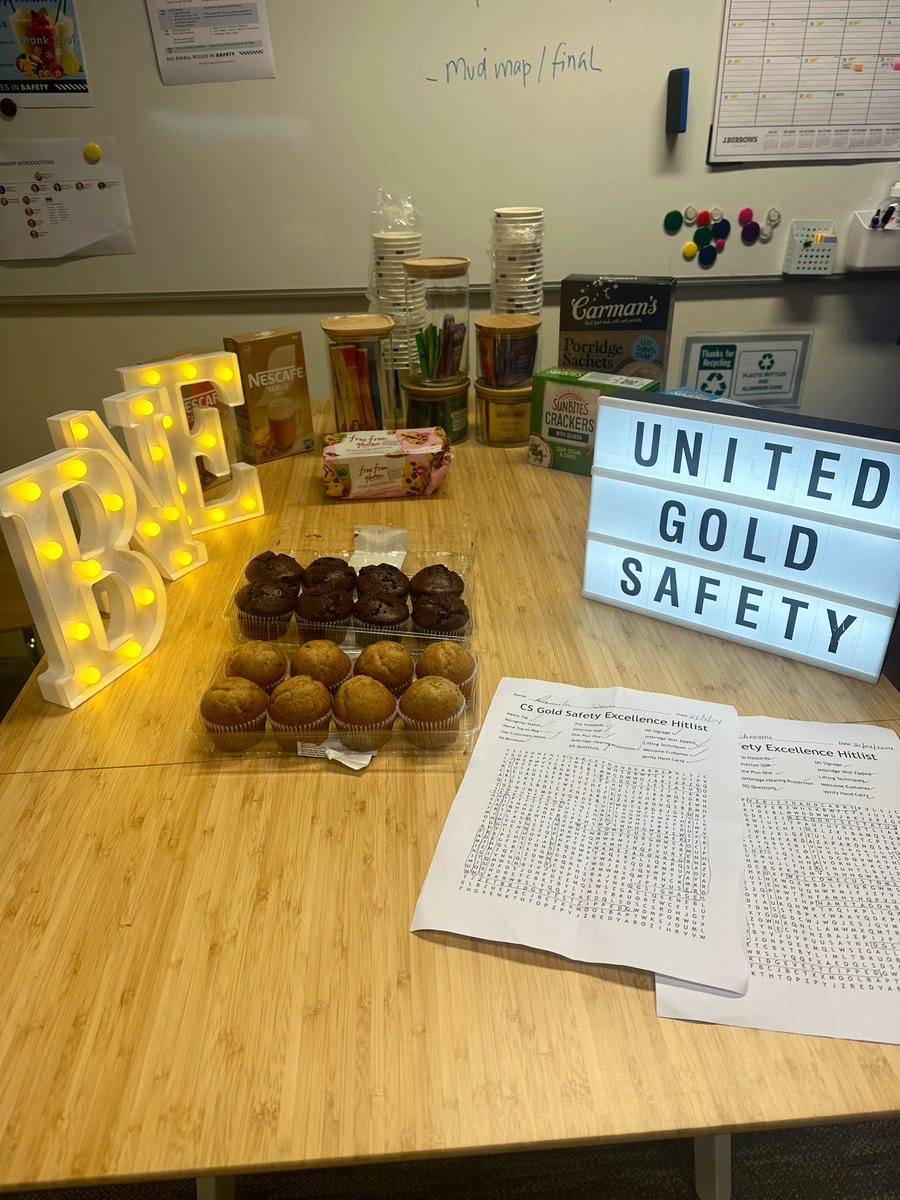 #TeamBNE kicks off another #safetyblitz2024 week, with a CS post-shift morning tea ‘stop for safety’ briefing and Gold Safety Word Find challenge! #beingunited #safetyfirst #nosmallrolesinsafety #safetyexcellence