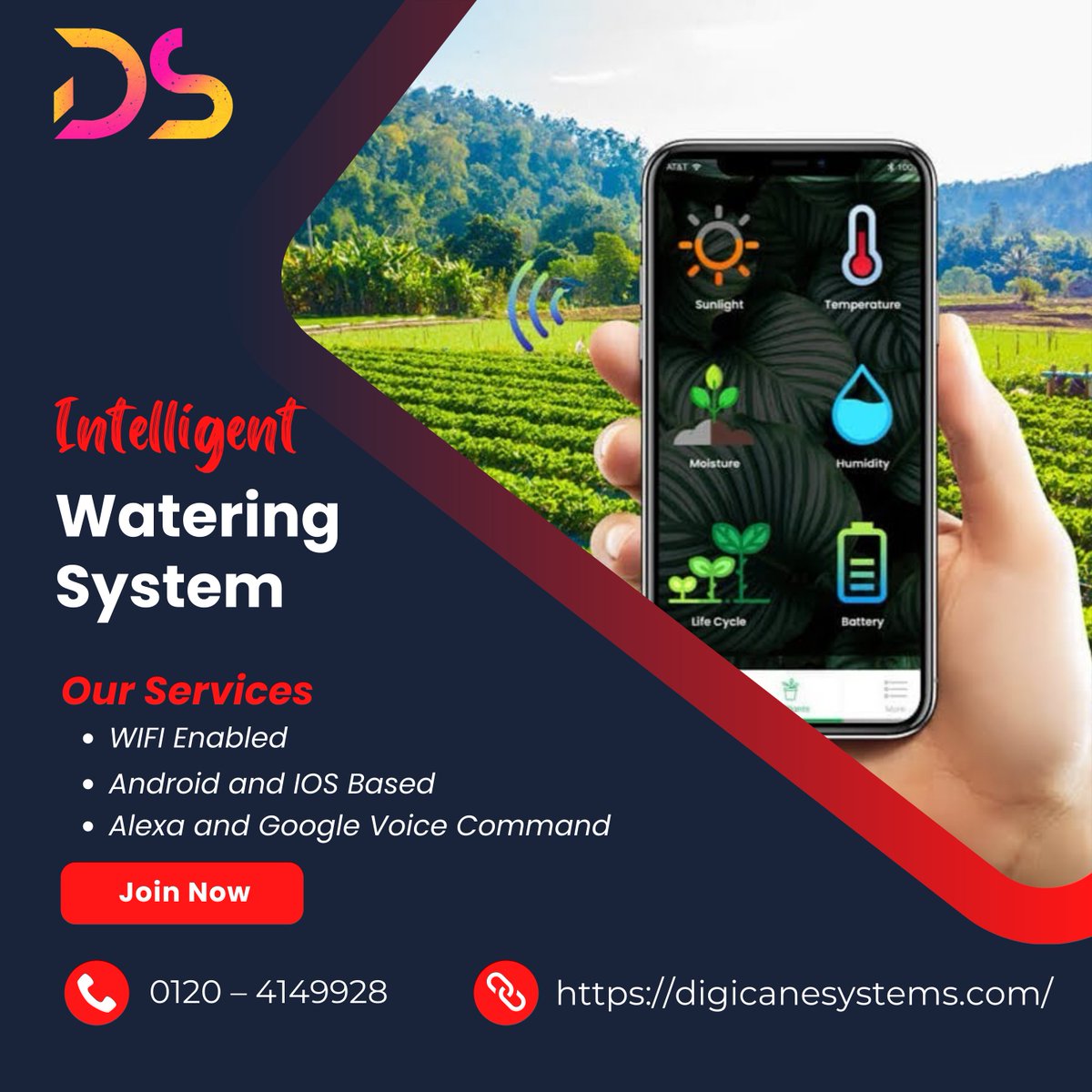 Experience the future of gardening with Digicane Systems' smart watering system. Our IoT-enabled solution takes the guesswork out of irrigation.
#SmartWatering #IoT #DigicaneSystems #GardeningTech #WaterEfficiency #SmartWatering #GreenThumb #PlantCare #SmartIrrigation