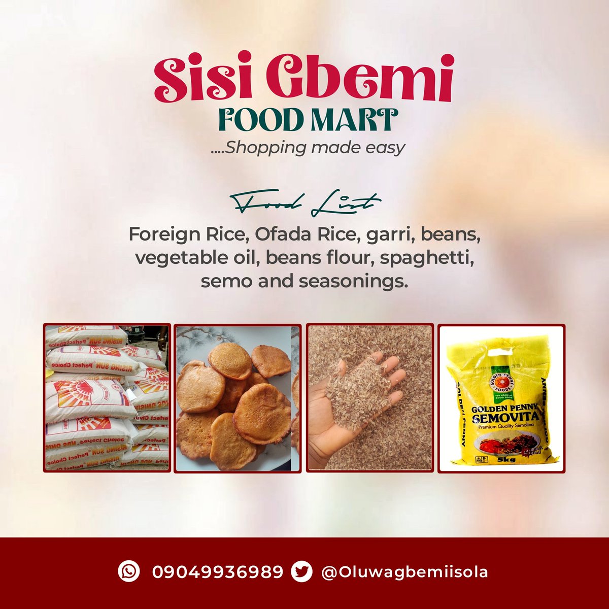 @stayingpositif Good morning and happy Sunday sir. I sell rice and food stuff packages.