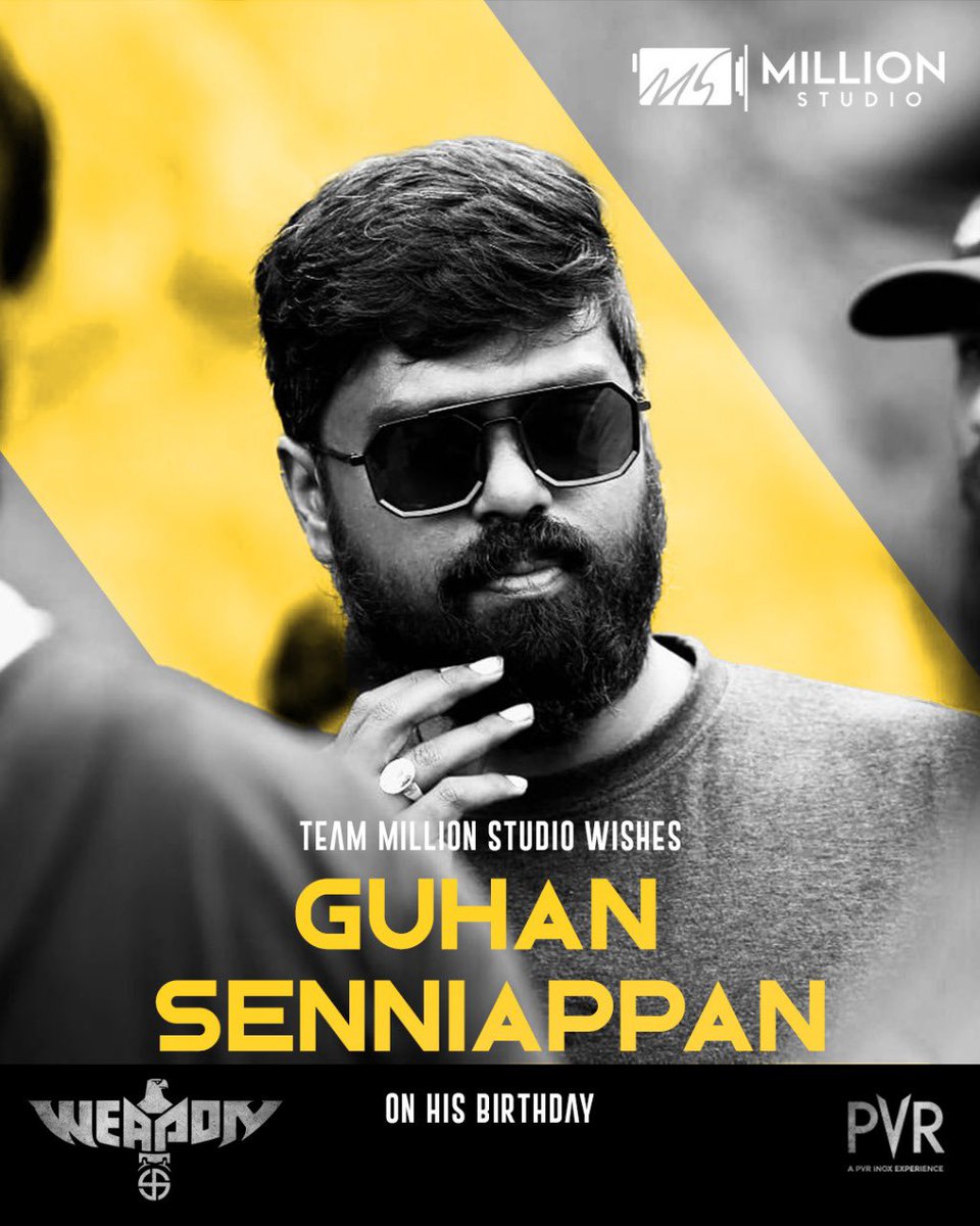 Happy Birthday to the visionary and enthusiastic filmmaker @GuhanSenniappan ! May your day be filled with creativity, inspiration, and the joy of bringing stories to life. Here's to another year of cinematic excellence! #Guhansenniappan #tamildirector #weaponmovie #millionstudio