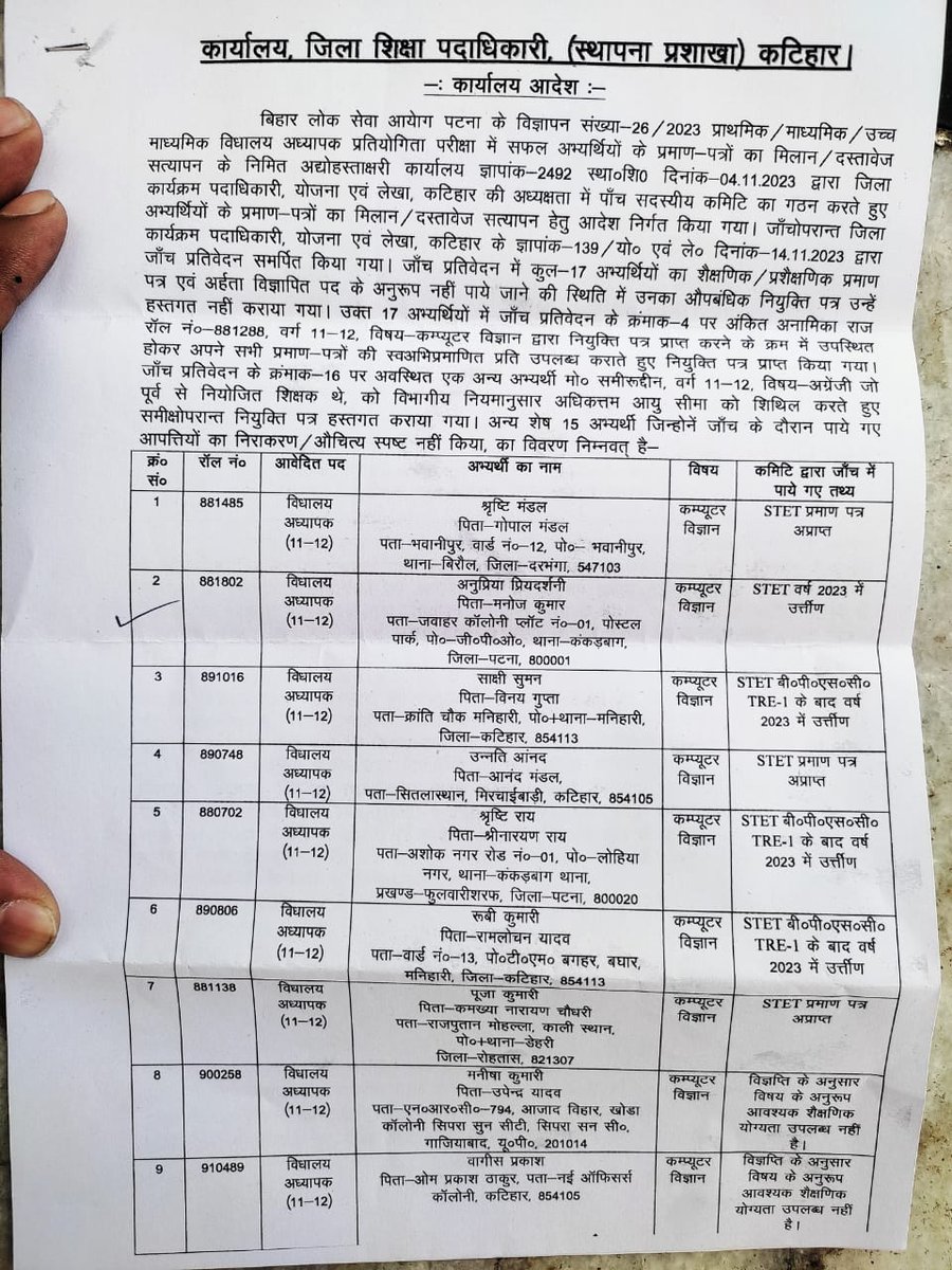 JackMukund's tweet photo. @DileepY51270176 sir computer science student first day se bol raha tha ki tre 1 result me 30 to 40 % student inelligible hai.dist wise list ne is baat ko proof bhi kar diya aaj bhi tre 1 me inelligible candidate nikal rahay hai sir pls 
#justice for computer science student of tre 1 https://t.co/4IqcoDXE71
