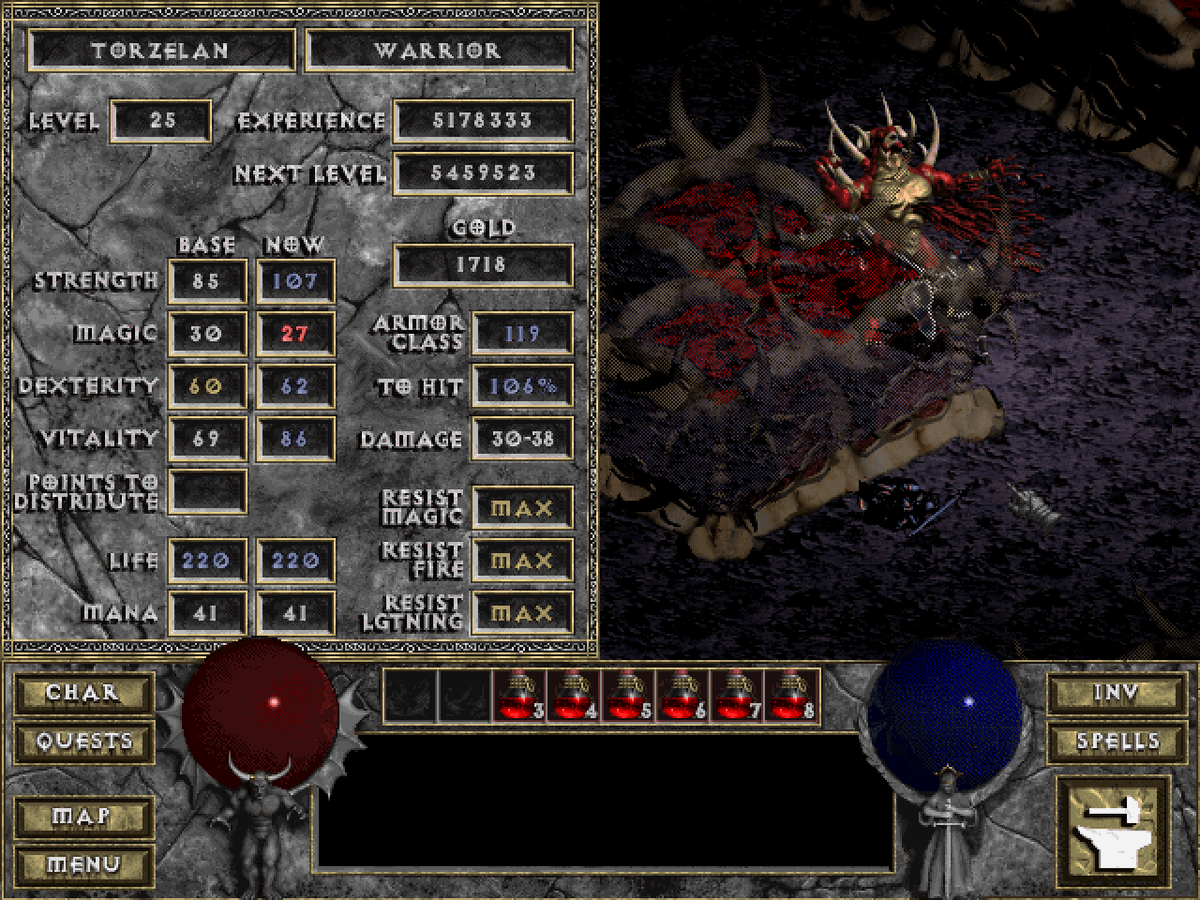 Torzelan's tweet image. Played through @Diablo again over the weekend, great fun as always!
Really miss sensible endgame stats like these.