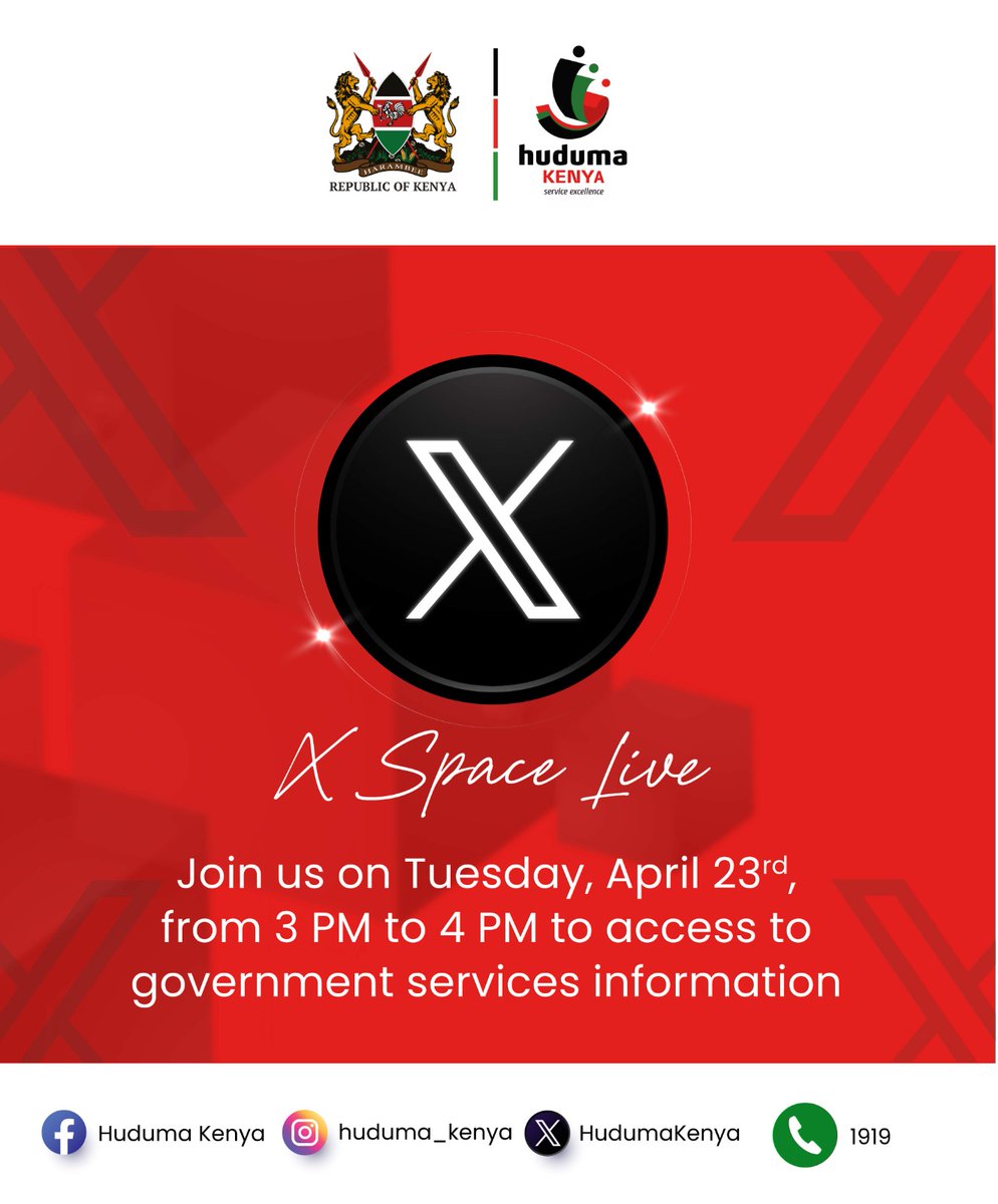 Don't miss out! Tune in on Tuesday, April 23rd, 3-4 PM, for vital government services info! #XSpaceLive