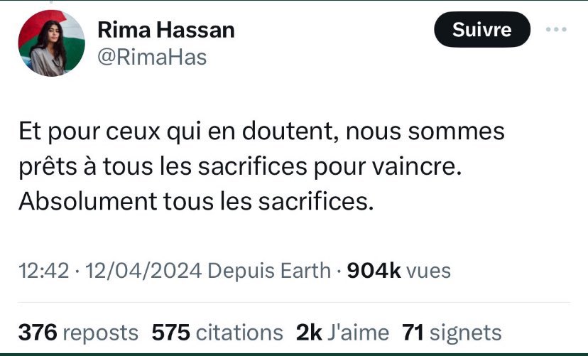 Ah,la belle déclaration martiale Faite par une personne intrépide et prête à tout Affronter les tortionnaires de la rue Lauriston Et subir les tortures de Barbie ou d’Eichmann Mais qui chouine suite à une convocation d’un juge,qui la priera courtoisement de s’expliquer😎🤩