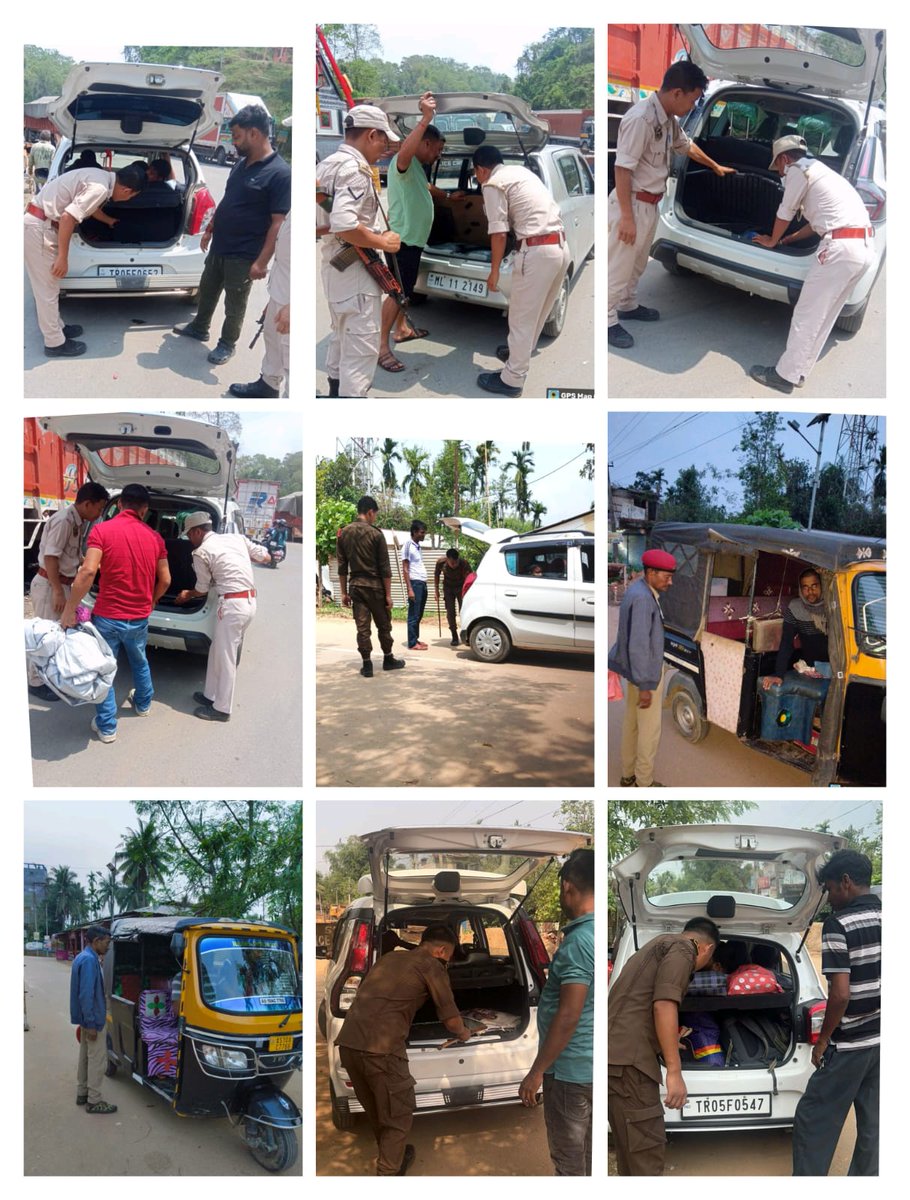 Inter- State Naka checking is continued across the Karimganj district. #ElectionPreparedness #ConfidenceBuildingMeasure @CMOfficeAssam @assampolice @DGPAssamPolice @gpsinghips @HardiSpeaks @KangkanJSaikia