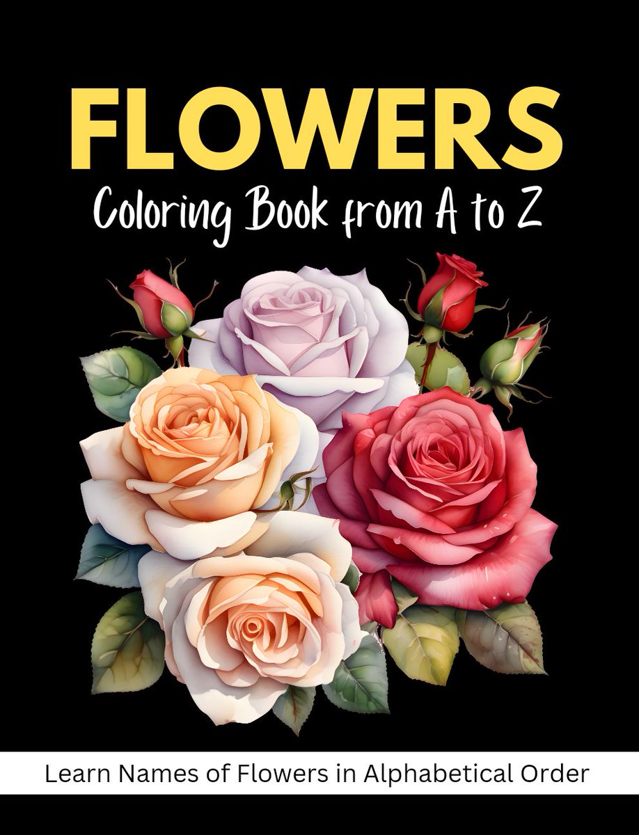 Flowers coloring book from A to Z. Buy Now :a.co/d/aaMUbeu. By Melina Edition. #TheVoiceKids #Flowers #Amazon