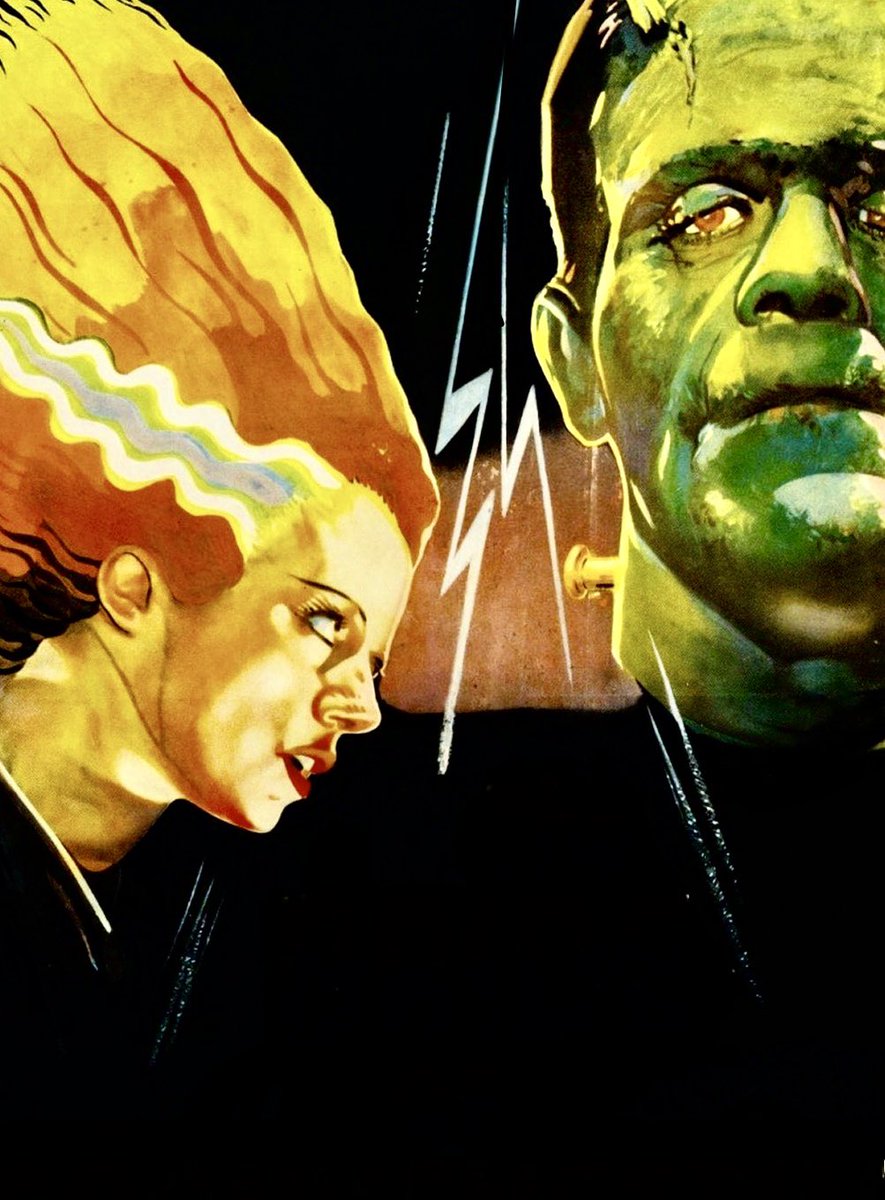 “Our mad dream is only half realized. Alone, you have created the man. Now, together, we will create his mate.”

#movieposterart #onesheetart #Movieposterdesign #movieposterkeyart #textlessmovieposters
#brideoffrankenstein #elsalanchester #boriskarloff