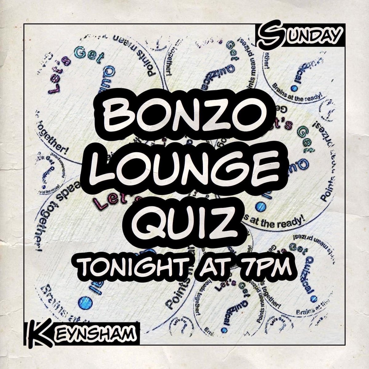 It’s #QuizNight at #TheBonzoLounge in #Keynsham. 7pm start for our #HomeNations #Quiz with cash and vouchers to be won