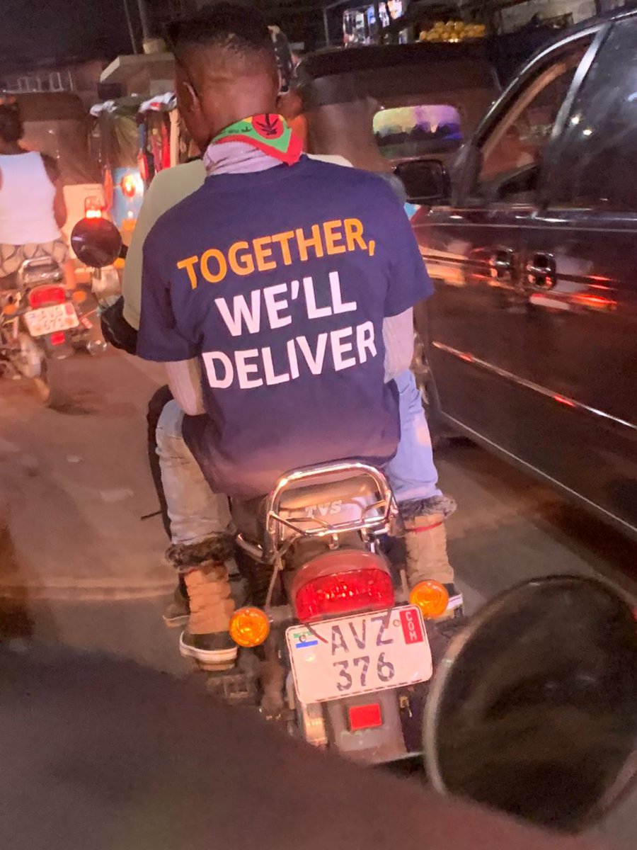 I wake up every day with the sentiment that this young man is literally wearing on his back. I go through my day knowing that I have hope, hope that in spite of our differences, together, #WeWillDeliver for our people. We'll keep working harder to accelerate towards the SDGs.