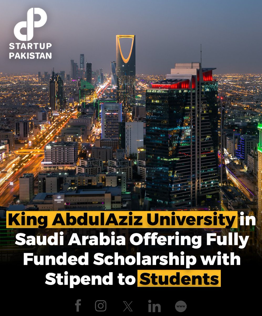 Read Details: startuppakistan.com.pk/king-abdulaziz…

#Saudiarabia #Kingabdulaziz #scholarship #Fullyfunded #Students