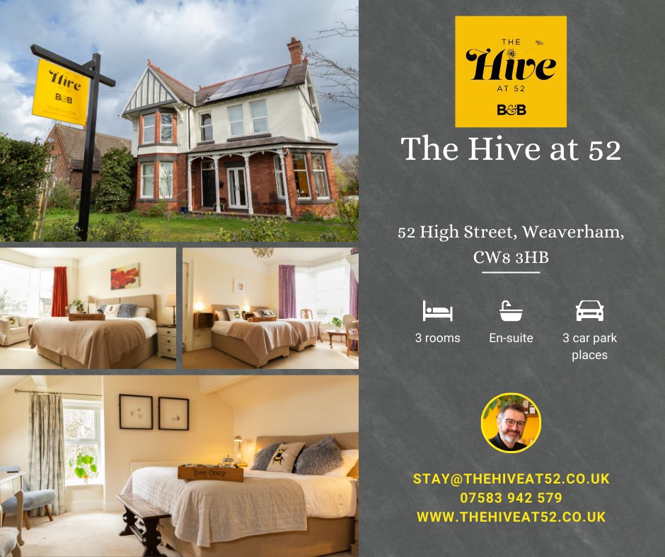 Buzzing about The Hive at 52 in Cheshire! 🏡 A true retreat with impeccable rooms, delicious breakfasts, and top-notch hospitality. Don't miss out - book now! 🐝💖 #CheshireRetreat #TheHiveExperience'