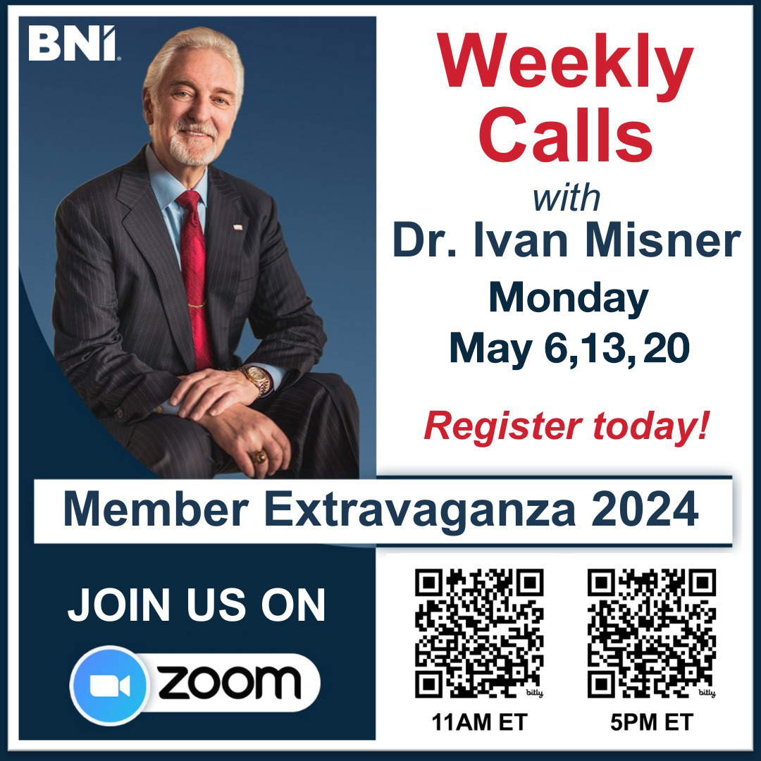 BNI USA Members: Want to take a cruise with me?
Join me tomorrow for the Monday Member Extravaganza call to find out how you can win a cruise to the Bahamas and hang out with me for the weekend.

Register:
11:00am ET: bit.ly/3VmxSu8
5:00pm ET: bit.ly/3IJwUAW