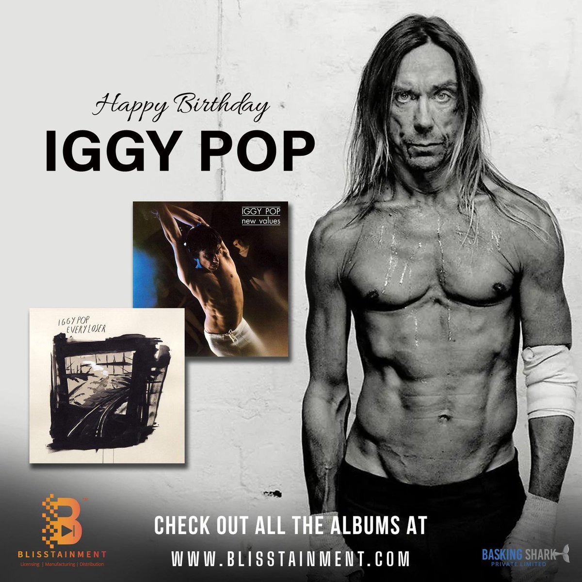 Happy Birthday to the legendary Iggy Pop! Your music has inspired generations and left an indelible mark on the industry. 

#IggyPop #Legend #RockIcon #BirthdayBoy #MusicLegend #PunkRock