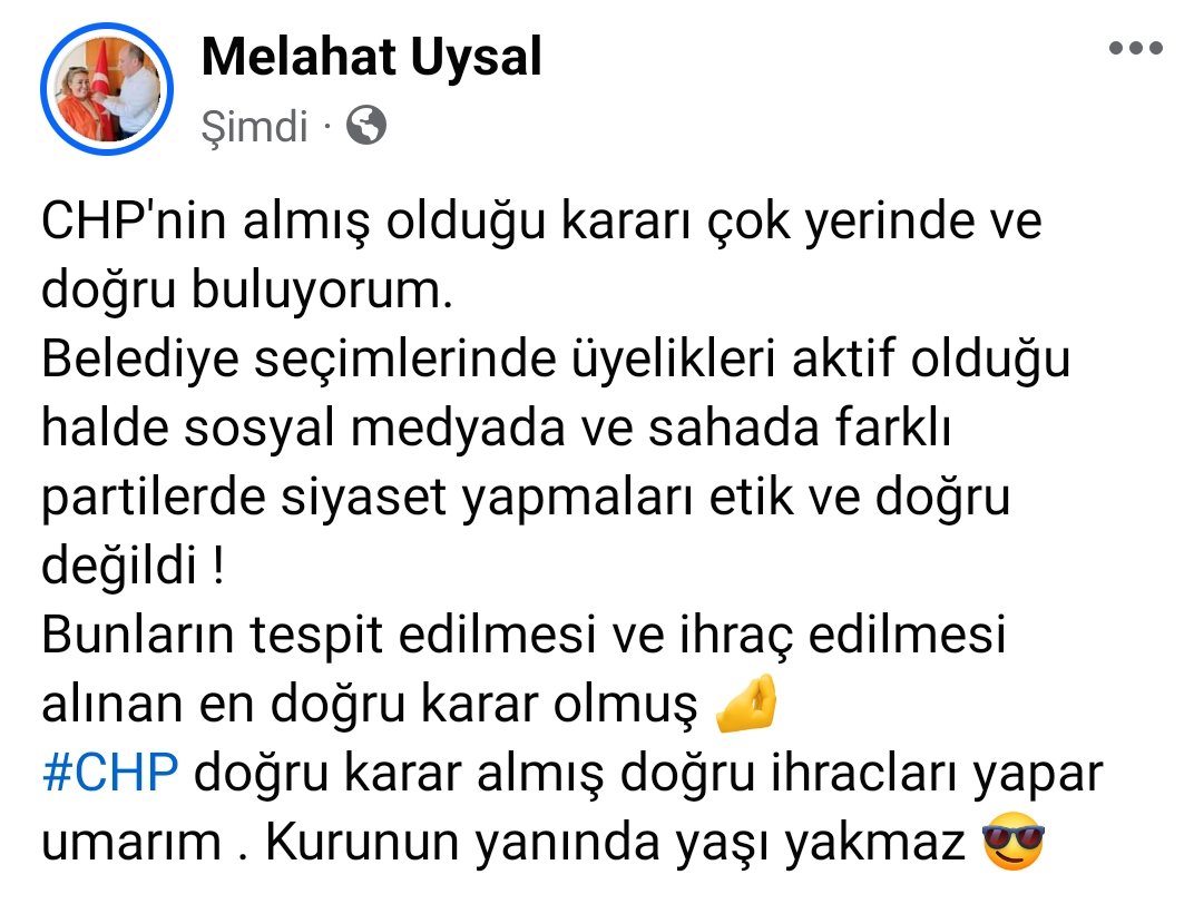 CHP'nin üyesi olarak iks partide siyaset yapmak etik ve doğru değil ❗ 
Bu aldıkları kararı alkışlıyorum .
Her partinin böyle yaptirimlari olmalı 🤌
@MemleketimParti 
@vekilince 
Bizim partimizde bunu yapanlara'da uygulanmalı ✊