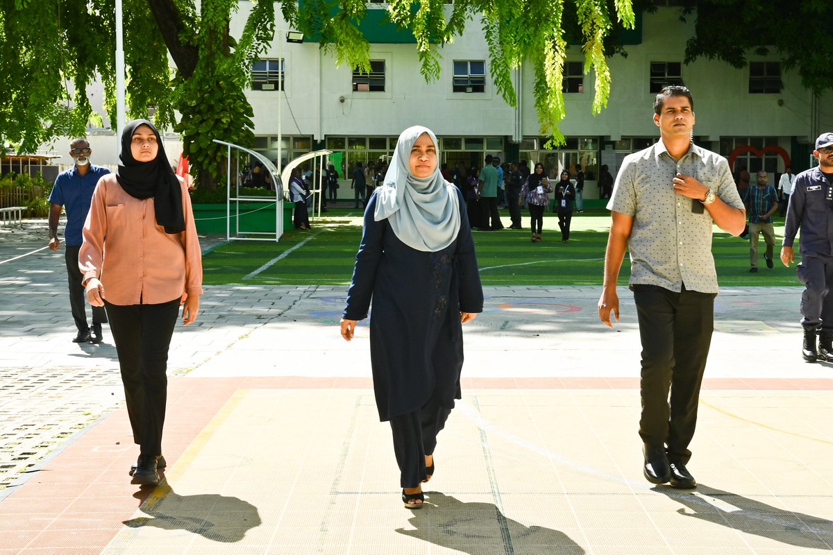 First Lady Sajidha Mohamed cast her ballot in the 2024 Parliamentary Elections.