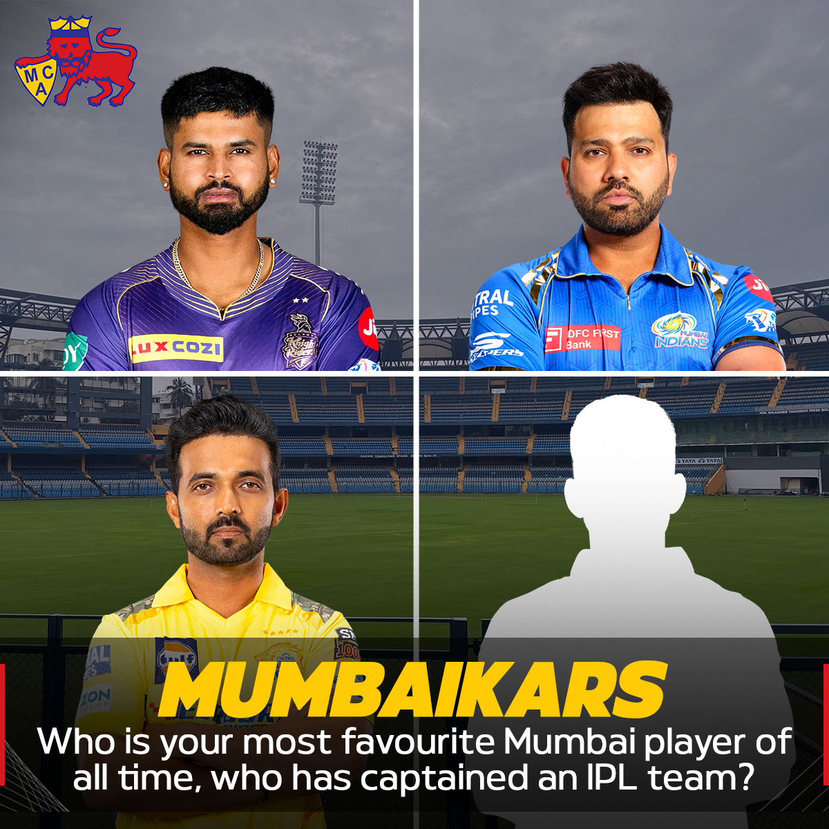 From playing for Mumbai to captaining in IPL, these players have made a major impact on Indian domestic cricket circuit. 🏏

Who amongst them is your favourite player? Tell us ⬇

#MCA #MumbaiCricket #IndianCricket #BCCI @ImRo45 @ajinkyarahane88 @ShreyasIyer15