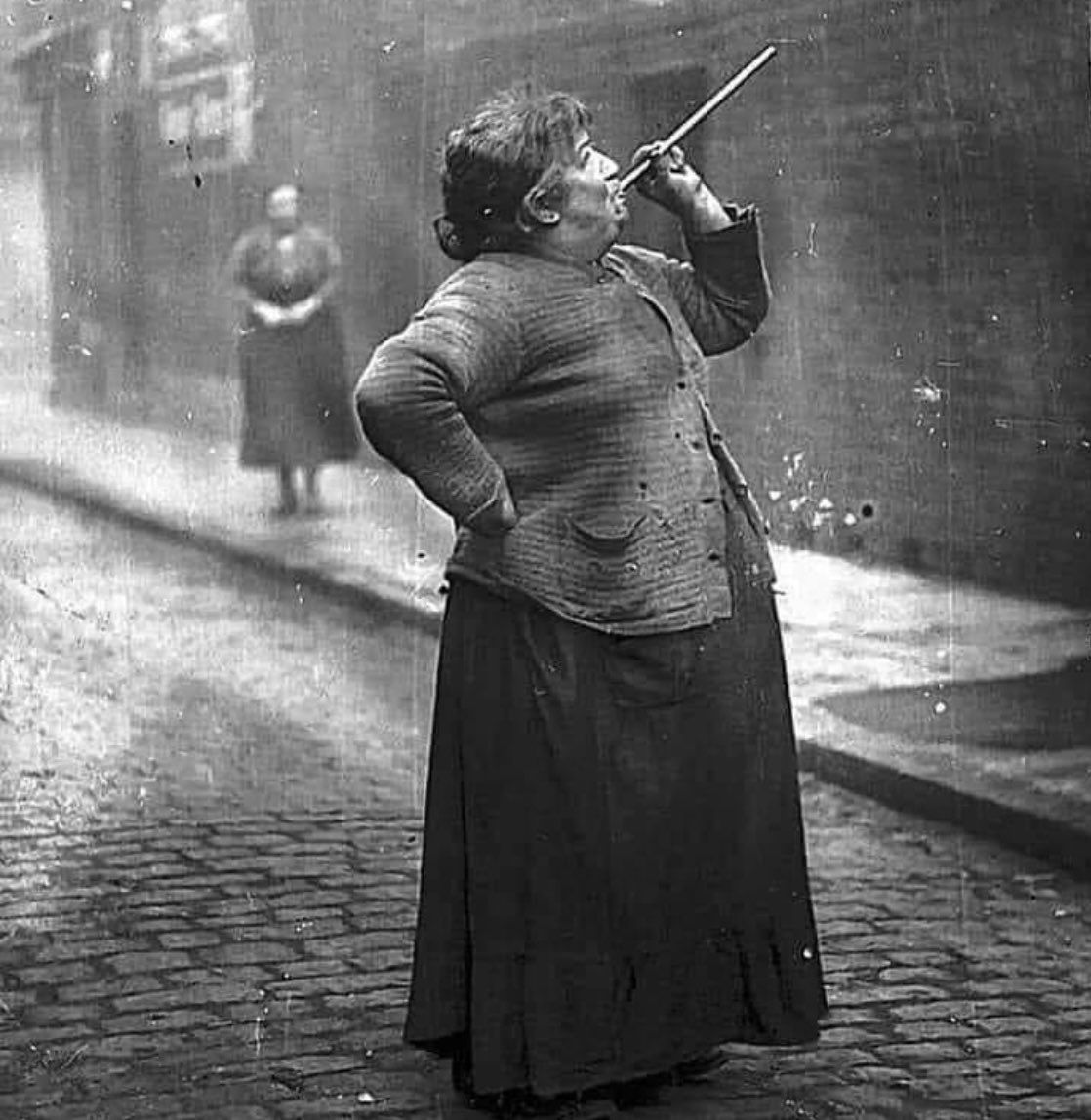 Who knew? A 'knocker-up” would trawl the streets and wake paying customers in time for work. Armed with sticks or a pea shooter—they tapped on windows or blasted them with dried peas. I wonder what reaction they got, some people just don't do mornings!!!