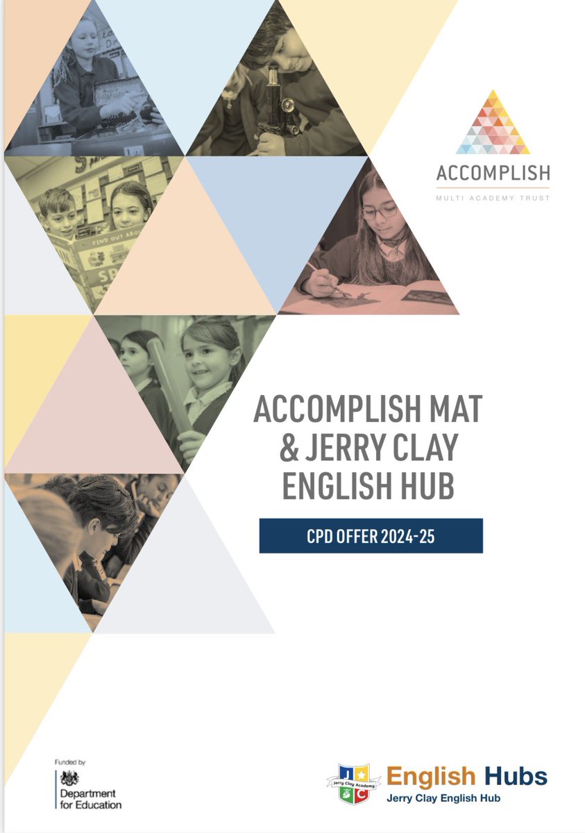 We are looking forward to releasing our CPD offer this week for Accomplish & @JCEnglishHub Watch out for the mail or get in touch. Places are very limited for our initial offer #AccomplishingGreatThingsTogether #HeartsandMinds #CPD #SchoolImprovement 🩷🩵💛🤍