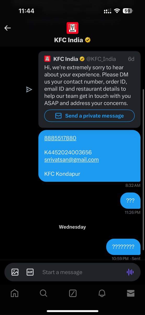 srrivatsan's tweet photo. @KFC_India No response after follow ups ? https://t.co/jPmYs5GwkN