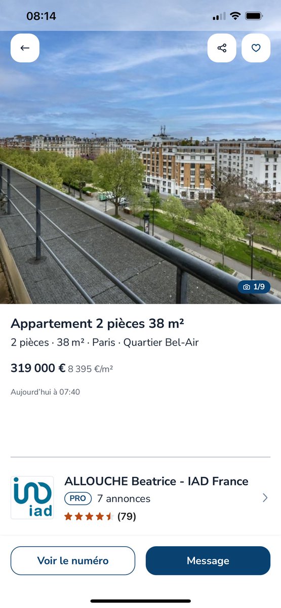 En Dordogne c’est pratiquement le prix d’un T2 à Paris (dernière photo)
