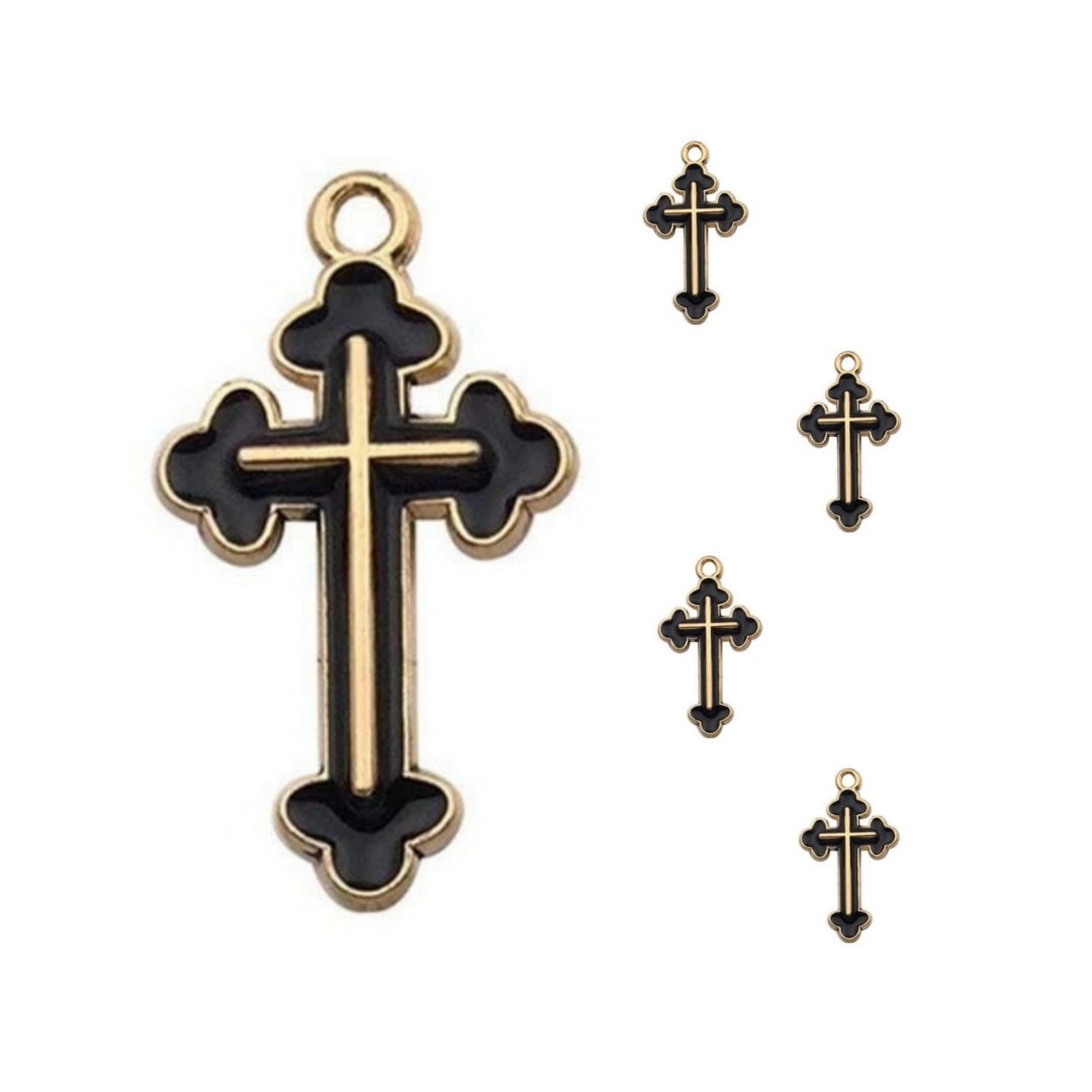 Black Gold Cross Jewelry Bracelet Necklace Charms tuppu.net/185f45b2 #candleoils #dtftransfers #explorepage #glitter #handmadecandles #Warehouse1711 #aromatheraphy #candlemaker #Accessories