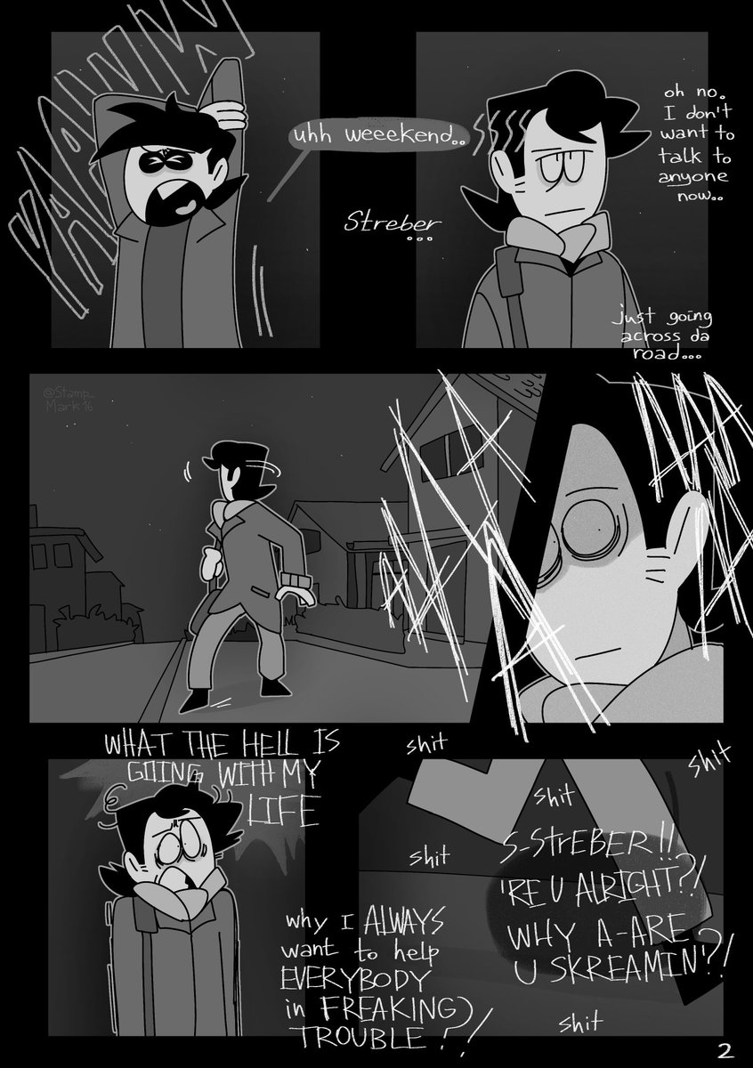 2/8 👀 I apologize in advance if there are any mistakes or logical inaccuracies in the comic. I drew it without a translator. I had to use my basic knowledge from school😔 #spookymonth #spookymonthfanart #candybats