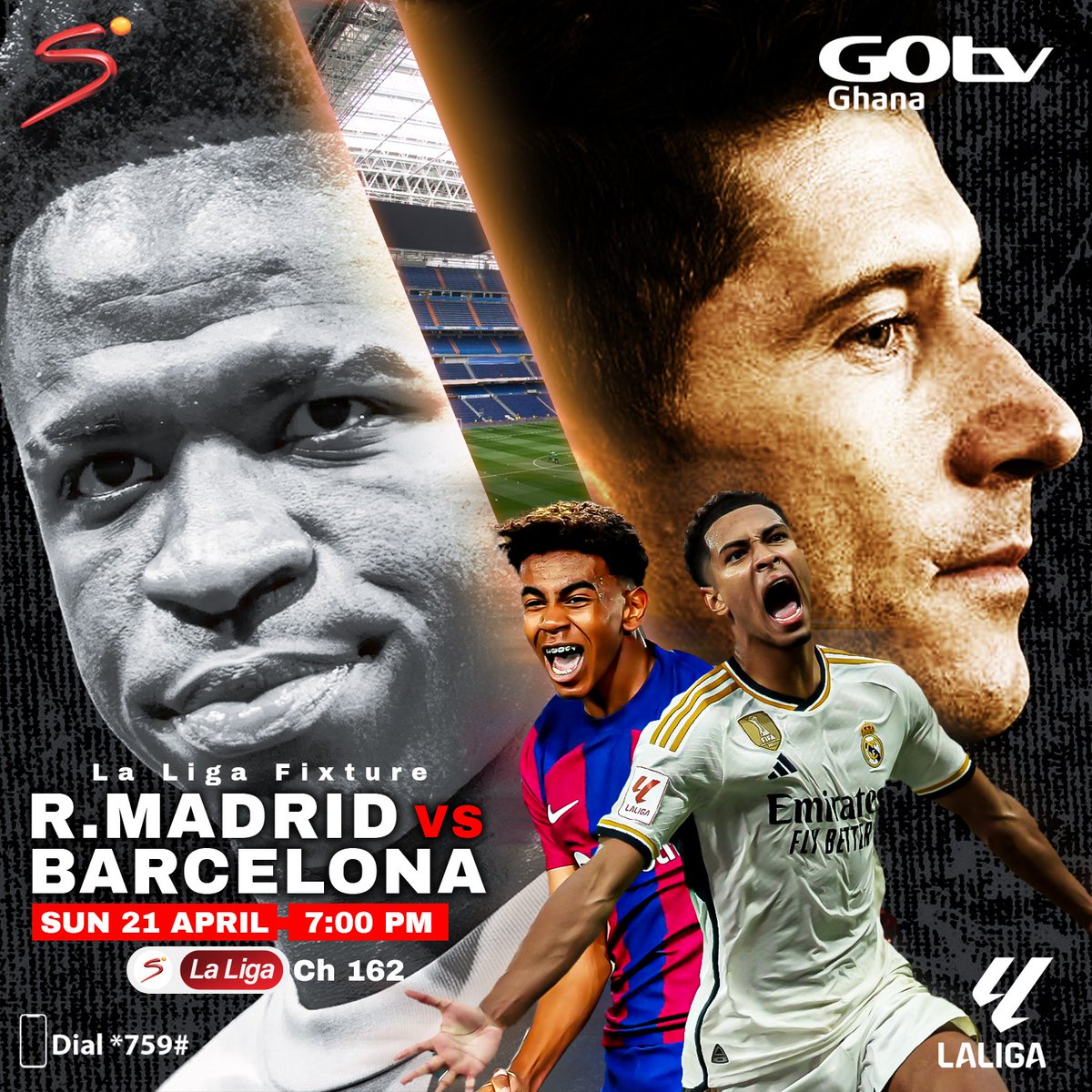 Another El Clasico. 3 points? Winner takes all. Catch all the pulsating action on GOTV Channel 162 as Real Madrid takes on their arch rivals, Barcelona. Visit mygotv.onelink.me/JpWQ/ll3 to stay connected.