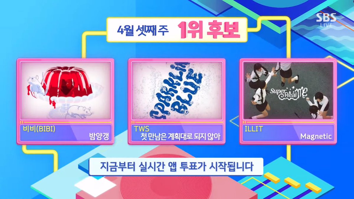 🔥 240421 - INKIGAYO - NOMINEE #BIBI - Bam Yang Gang #TWS - plot twist #ILLIT - Magnetic Congrats & good luck to all nominees 🍀 VOTE NOW on SUPERSTAR X app!