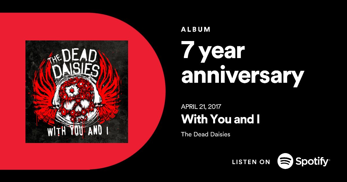 On this day back in 2017 we released the live single “WITH YOU AND I”! 🚀🚀 Stream it now on Spotify: promocards.byspotify.com/api/share/c4ec… #TheDeadDaisies #WithYouAndI #LiveAndLouder #Anniversary #LiveSingle