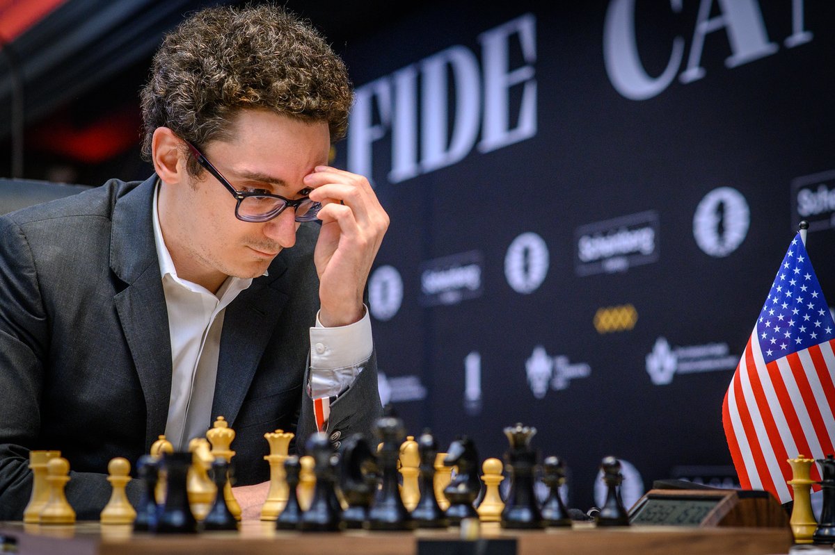 FIDE_chess's tweet photo. Fabiano Caruana: "I absolutely have to win tomorrow, and Ian has to go for a win as well. There is nothing else. Gukesh is the only one who should try to hold; the rest of us have to win at all costs. It is a very strange situation. I don't think I have seen a tournament finish quite like this." #FIDECandidates

Watch the press conference 👇
🔗 https://t.co/LI9YhxJ41i
📷 Michal Walusza
