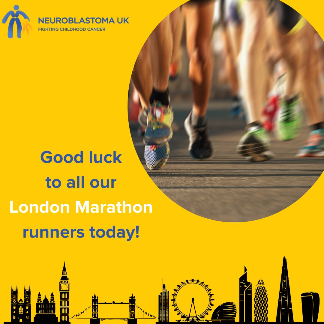 Good luck to everyone taking on the London Marathon today and a big thank you from Neuroblastoma UK. #LondonMarathon2024