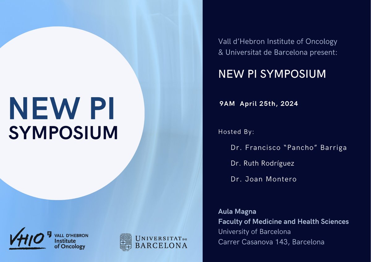 📣 @UniBarcelona & #VHIO present the 'New Pi Symposium'. 🗓️ April 25th ⏰ 9 am Hosted by @barrigafm, #VHIO, @JoanMonte & @RRdguezBarrueco from #UB.