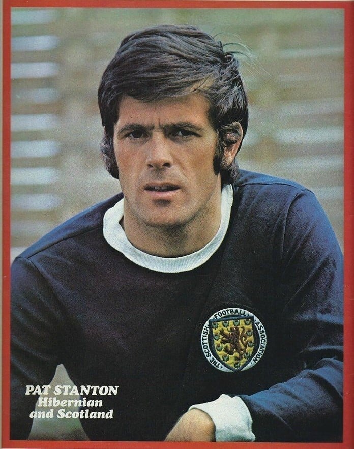 Hibs legend Pat Stanton who won 16 Scotland caps from 1966 to 1974 and captained the side on three occasions.