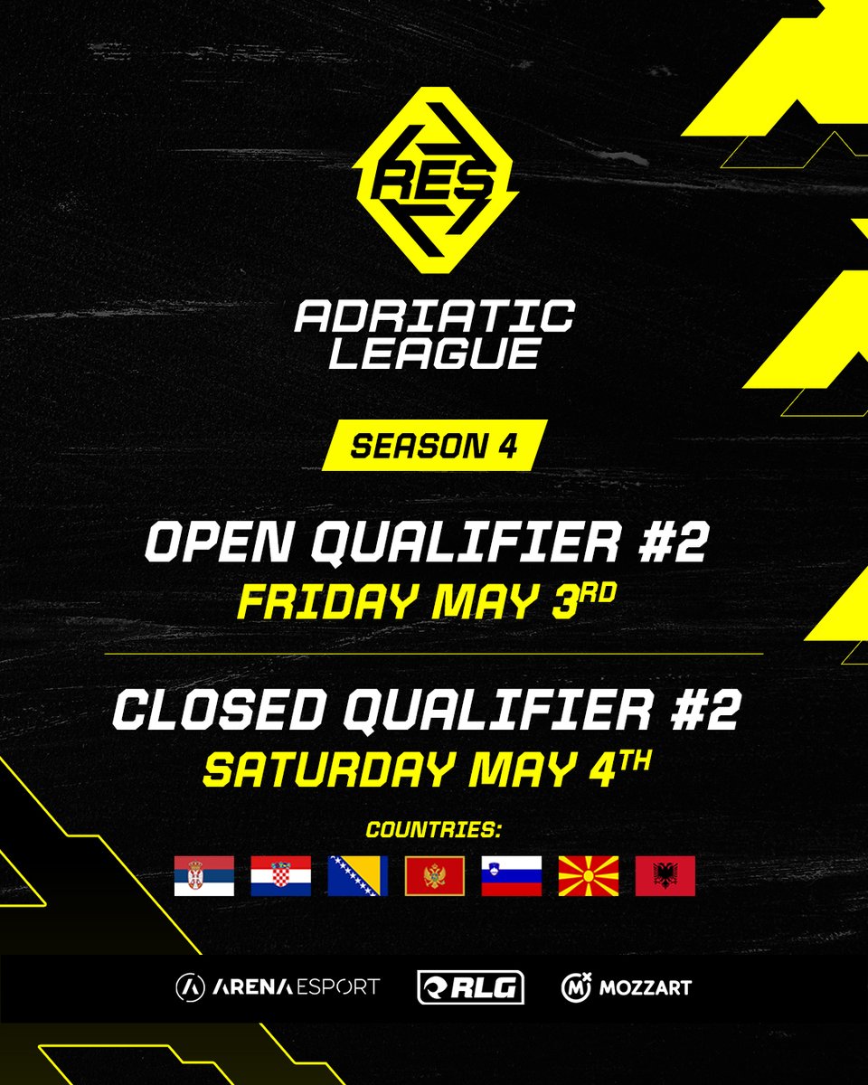 📢 | Don't pass up the opportunity to register for the Adria qualifier and start your journey to the ESL Pro League!

Open Qualifier #1:
🔗: shorturl.at/nEPQT

#REScircuit | #ESLProLeague