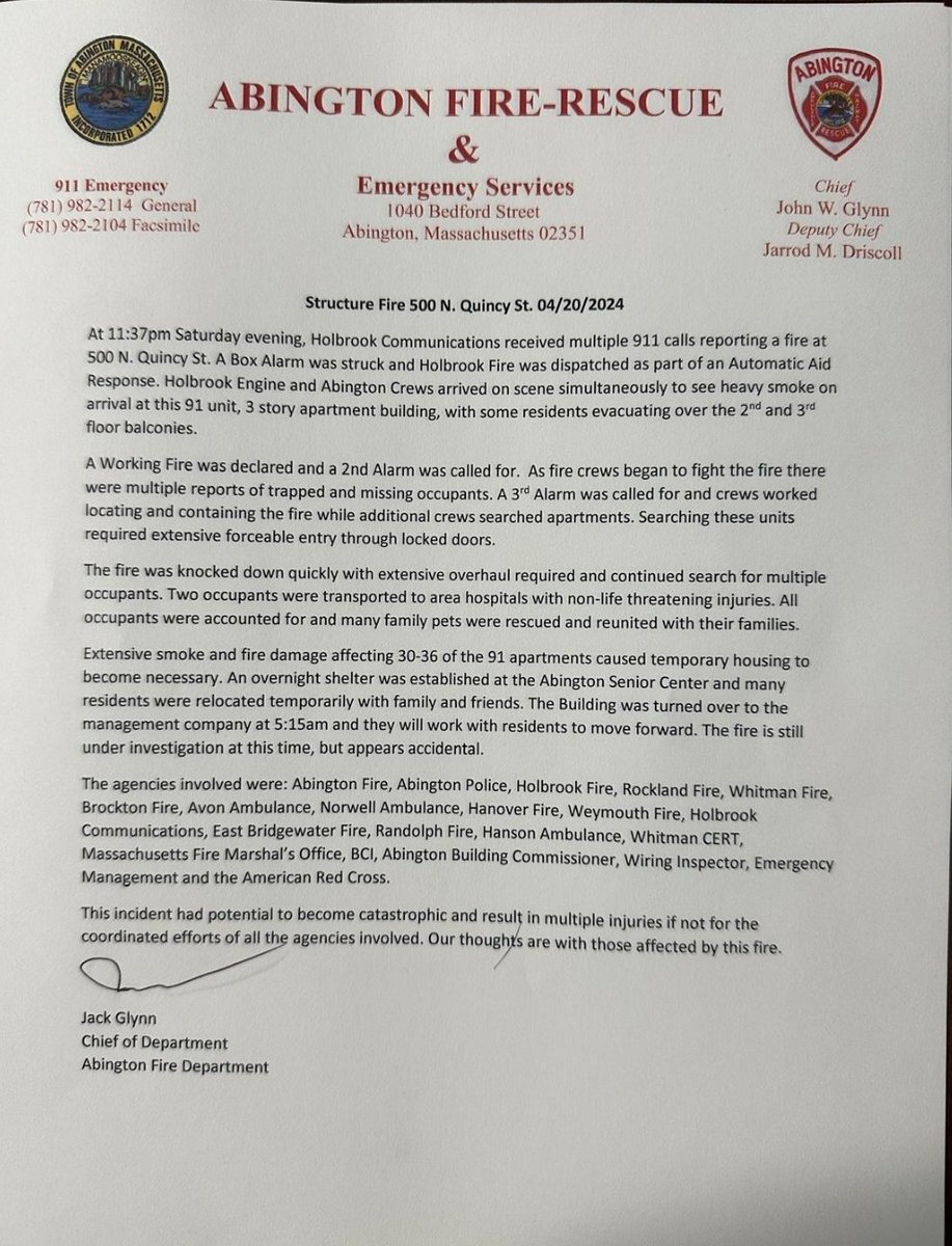 🚨 Press Release Regarding Structure Fire at Large Apartment Complex 🚨