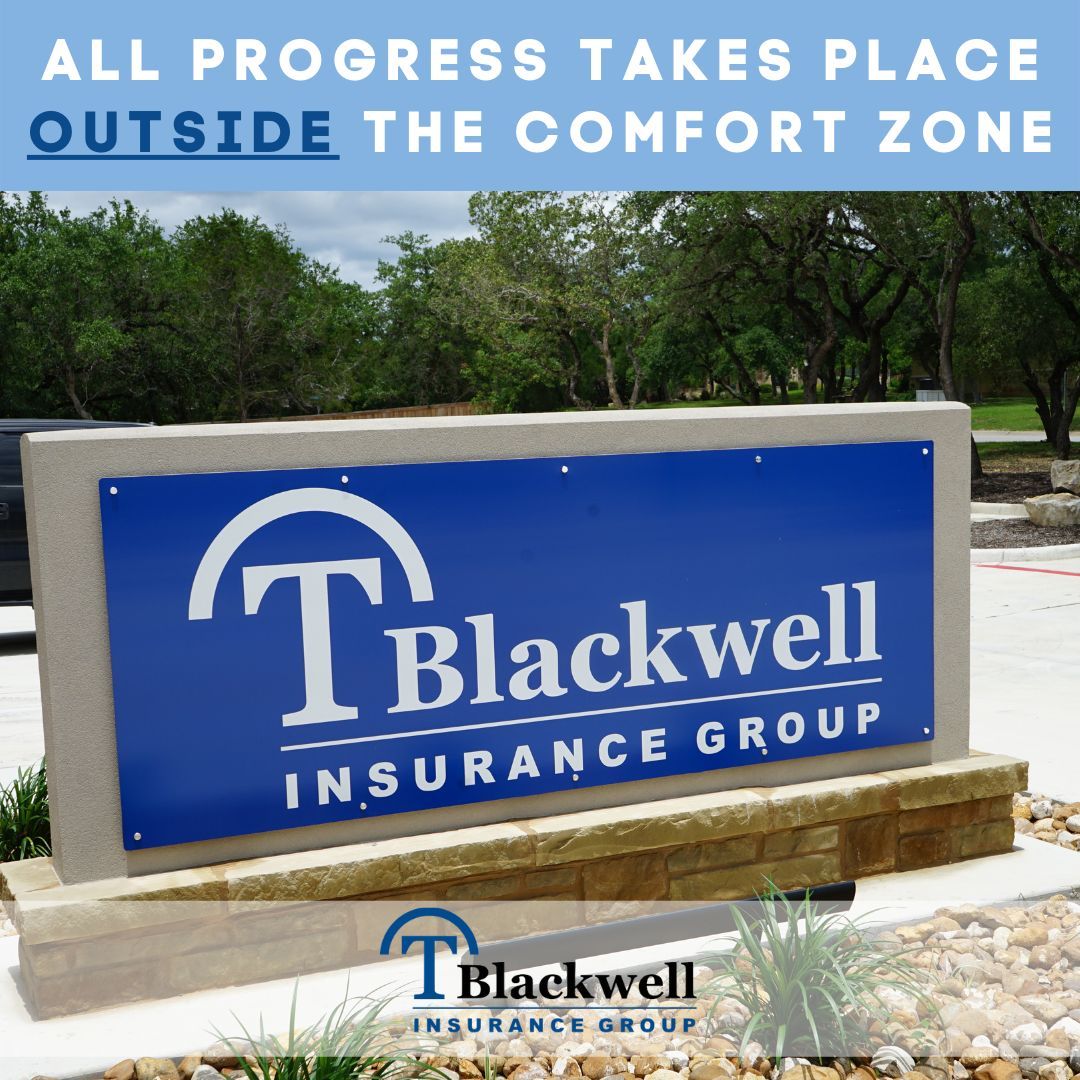 Progress takes place outside the comfort zone!!
Let us help you take these steps.💙

HUGS
#TBlackwellInsuranceGroup
#DareToBeDifferent
#Insurance #Car #Work #Life #Health #Safety #Family #Fun #Love #Tips #Texas
