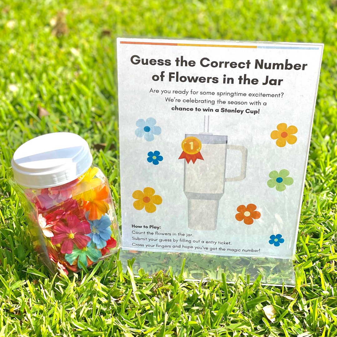 Don't miss out on our monthly contest! Take a guess at how many flowers are in the jar for a chance to win a Stanley Cup! 🌸#GuessingGame #MonthlyContest #PediatricDentistry #KidsDentist #Orthodontics #SpringTime #StanleyCup