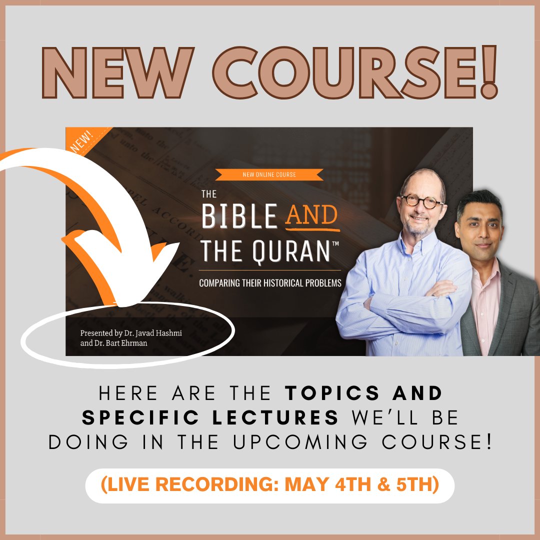 Are you signed up? We hope to see you there! ehrmanblog.org/major-ways-to-… #bartehrman #courses #islam #christianity #bible #quran