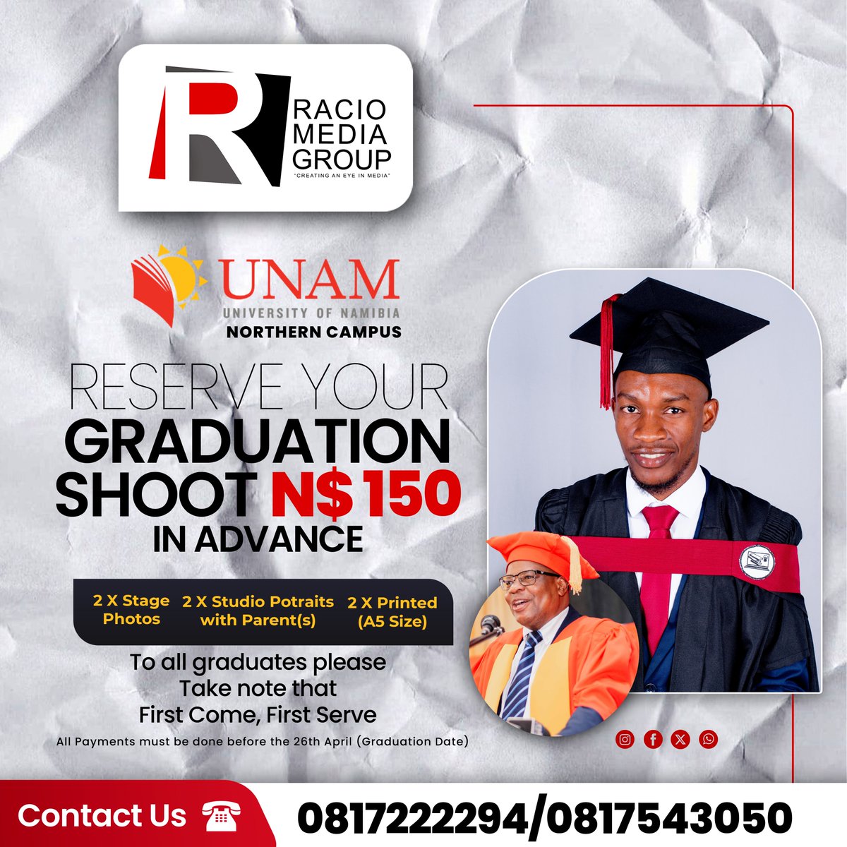 Congratulations to all April Graduates. We are happy to announce that we have been selected as the official photographers for the Northern Campuses Ceremonies! Stage Photos will be uploaded within 2 days after the graduation! Reserve You Slot Today #UNAMgrad2024