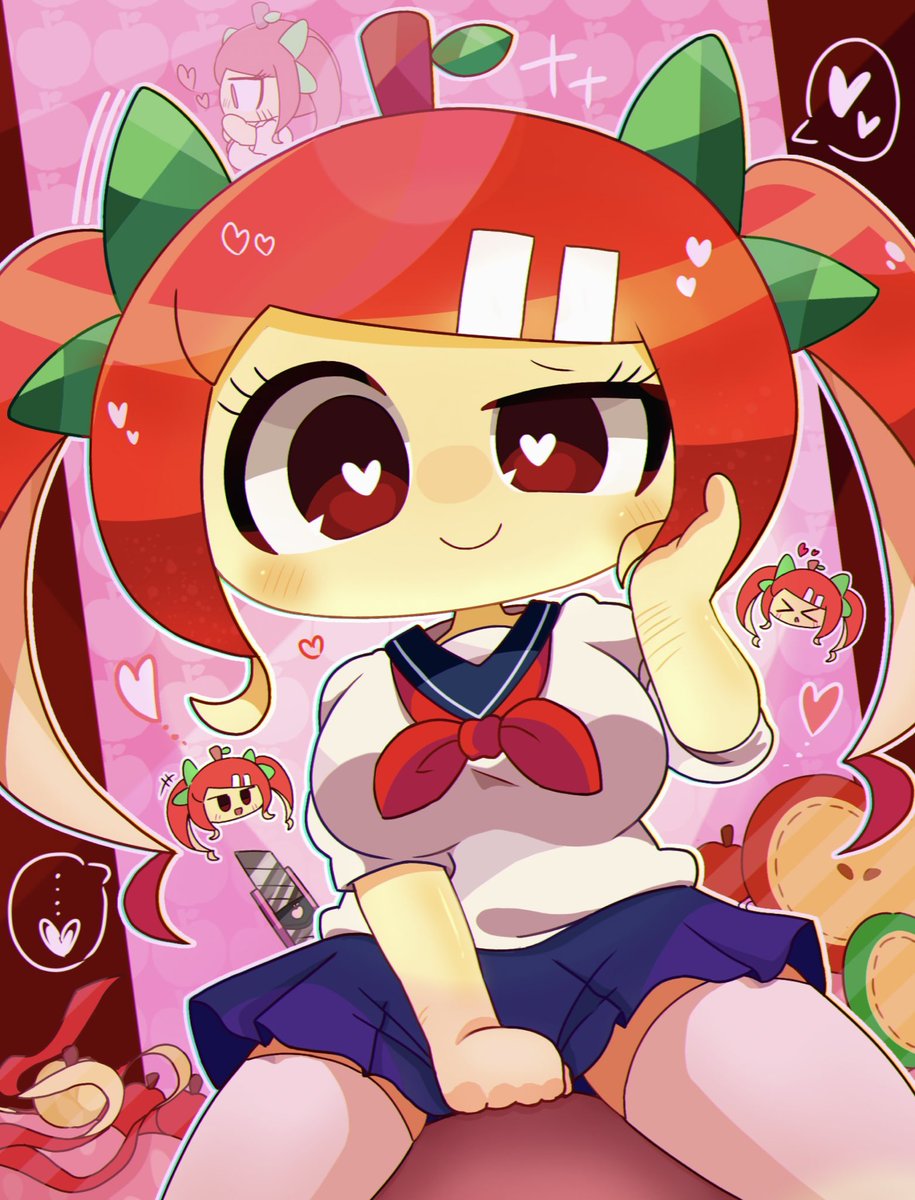 PPYfanart #ぽよぺっぷ りりのちゃんのお楽しみ✨️🍎🔪❤️
