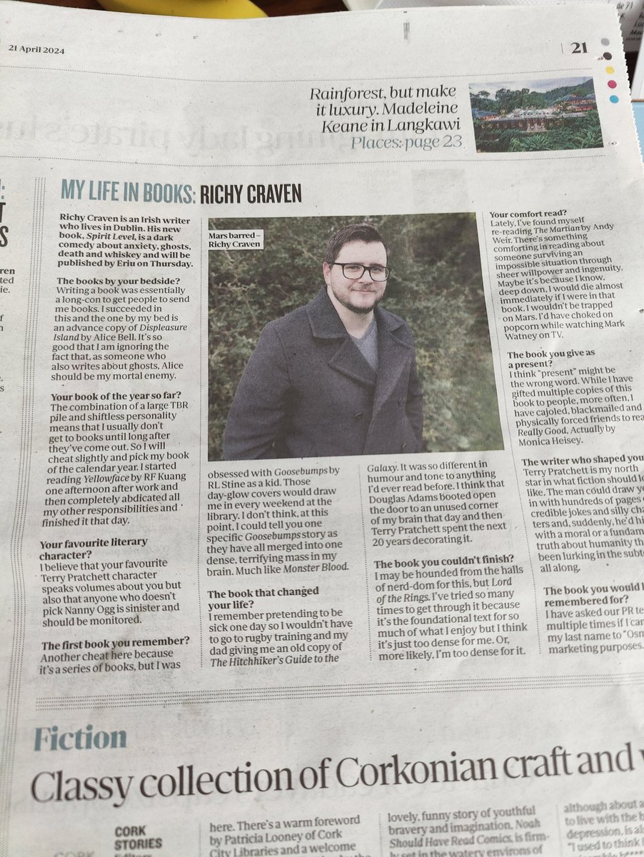 There is no escaping my big forehead in the national newspapers today. I am in the Indo, talking about my life in books and why Nanny Ogg is the best Pratchett character.