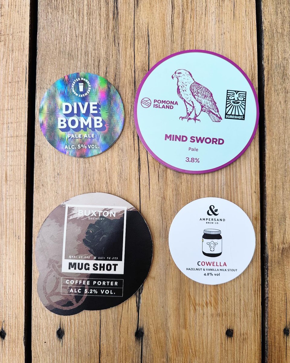 Now this is what we call Sunday Funday… @marblebrewers Dive Bomb 5% Pale Ale @PomonaIsland @sureshotbrew Mind Sword 3.8% Hazy Pale Ale @BuxtonBrewery Mugshot 5.2% Coffee Porter @AmpersandBrewCo Cowella 4.8% Hazelnut & Vanilla Milk Stout