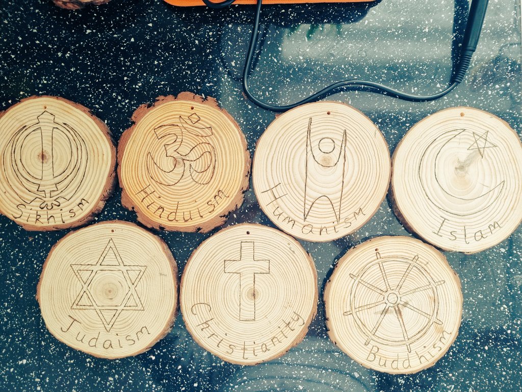 My first go at wood burning. Trying to make our Prayer Garden at school a more natural space. @PrayerInSchools