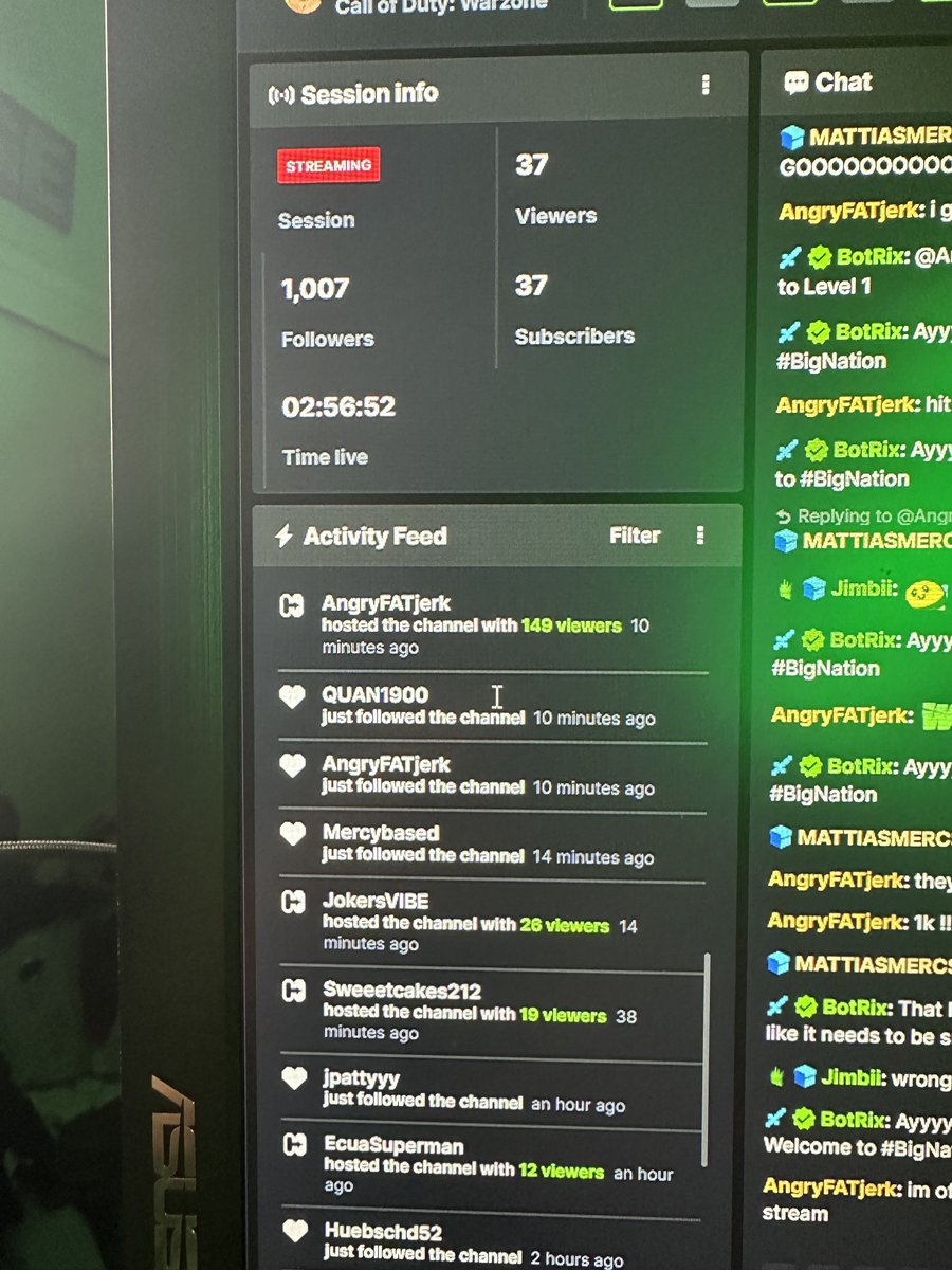 My gawd. We hit 1K follows on Kick baybeee. Huge shout out to everyone who stopped by and welcome to all new members of #BigNation. Shoutout to @EcuaSuperman, @sweeetcakes212, @Jokers_VIBE and @AngryFatJerk for the craaaazy hosts. Thank you all so much. We dropped everyone off